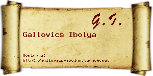 Gallovics Ibolya névjegykártya